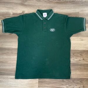 Vintage Logo NY Jets New York National Football League Polo Shirt L Large NFL